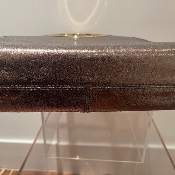 Ted Baker metallic gold/bronze leather handbag. Vintage. Old school hardware. - Picture 9 of 11